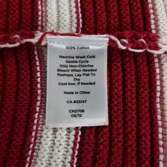 Talbots Pink White Striped Rib Knit Sweater - Picture 12 of 14